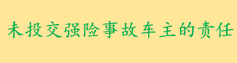 未购买交强险怎么办？未投交强险事故车主要承担什么责任？