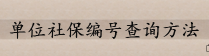 单位社保编号查询方法有哪些 怎样查询个人社保编号 