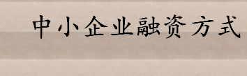 中小企业融资方式详情介绍 无形资产担保贷款的民法典规定是什么